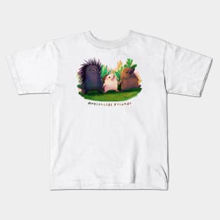 Hedgehog Echidna Porcupine Antisocial Friends Kids T-Shirt